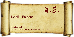Madl Emese névjegykártya